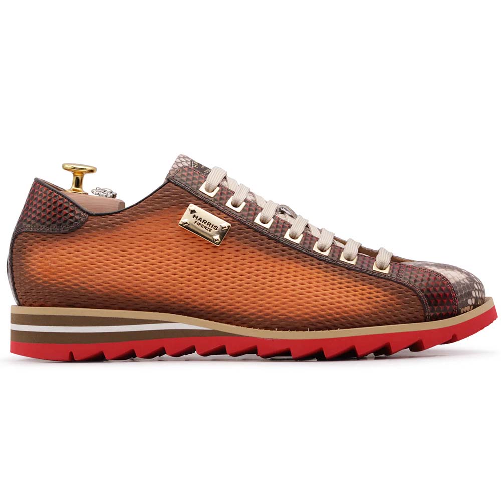 Harris Firenze 1913 Hand Shaded Python Sneaker Arancio