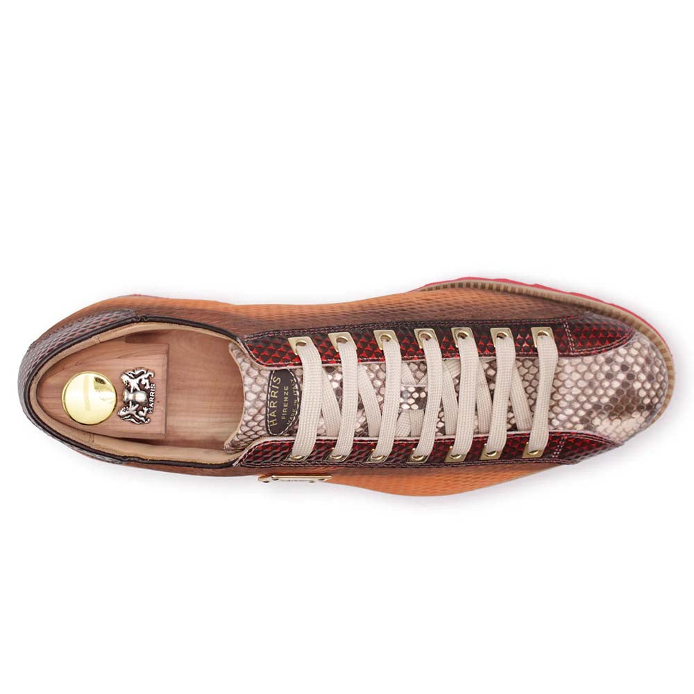 Harris Firenze 1913 Hand Shaded Python Sneaker Arancio