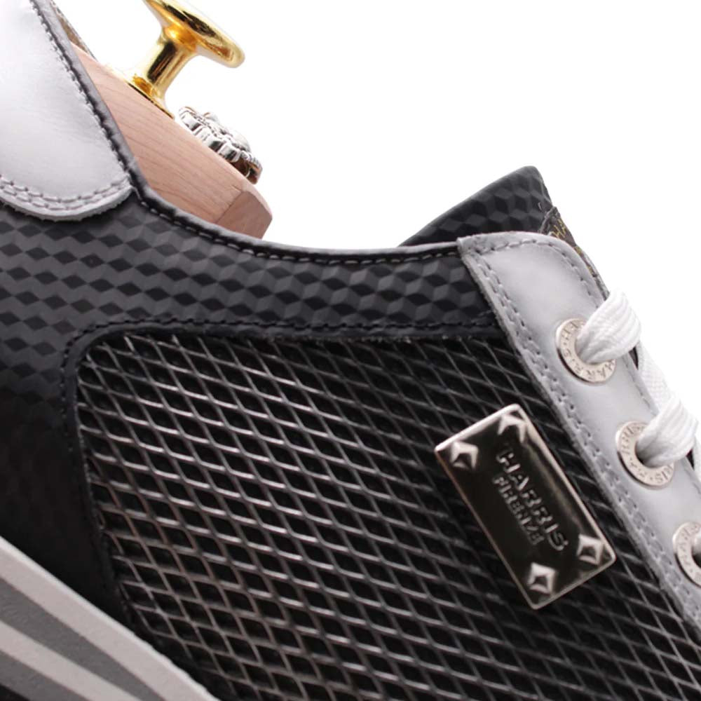 Harris Firenze 1913 Carbon Print Leather Sneakers Black