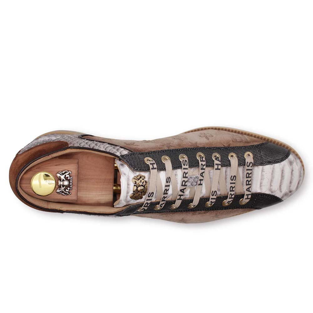 Harris Firenze 1913 Python & Shaded Suede Sneakers Brown