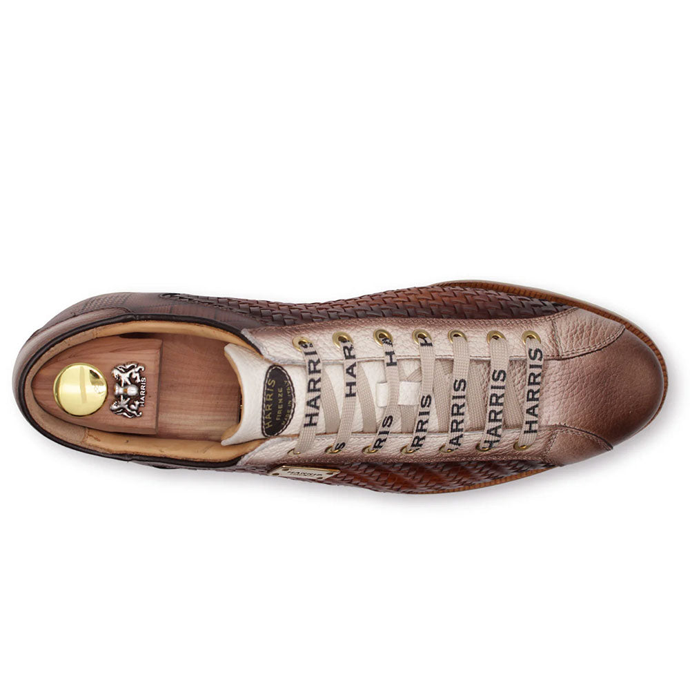Harris Firenze 1913 Hand-Woven Shaded Leather Sneakers Brown