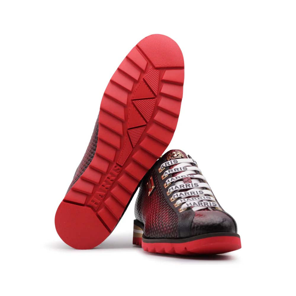 Harris Firenze 1913 Hand Shaded Leather Sneakers Red