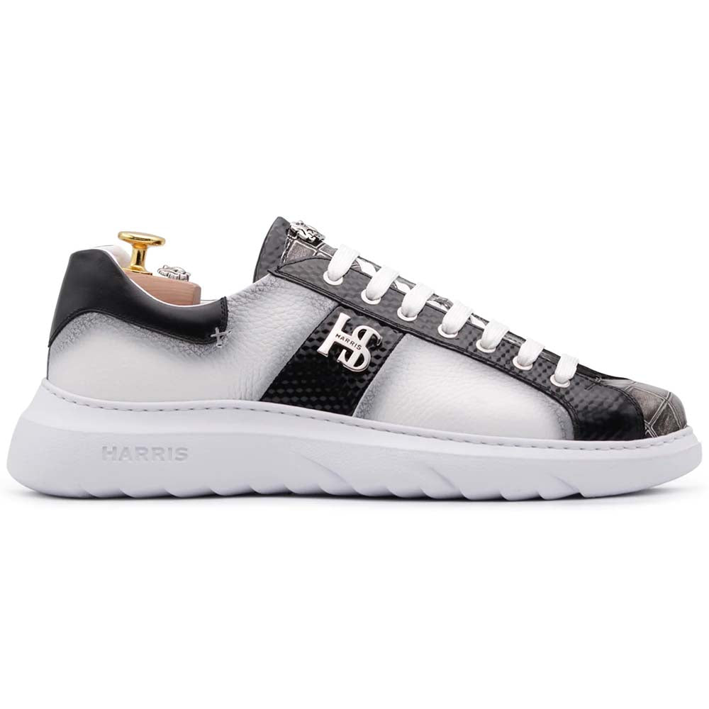 Harris Firenze 1913 Hand Shaded Leather Sneakers White / Black