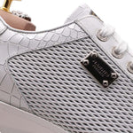 Harris Firenze 1913 Crocodile Print Leather Sneaker White