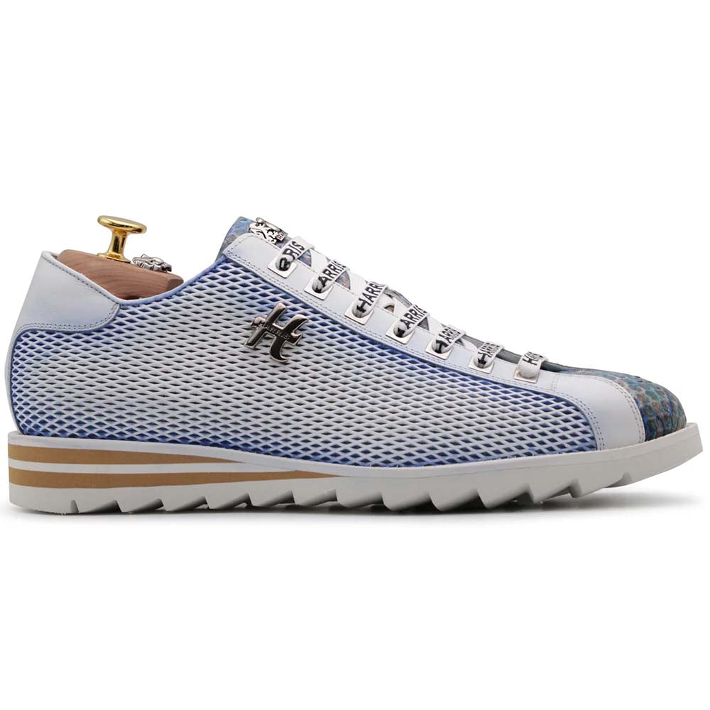 Harris Firenze 1913 Leather Perforated Sneakers White / Blue