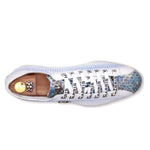 Harris Firenze 1913 Leather Perforated Sneakers White / Blue