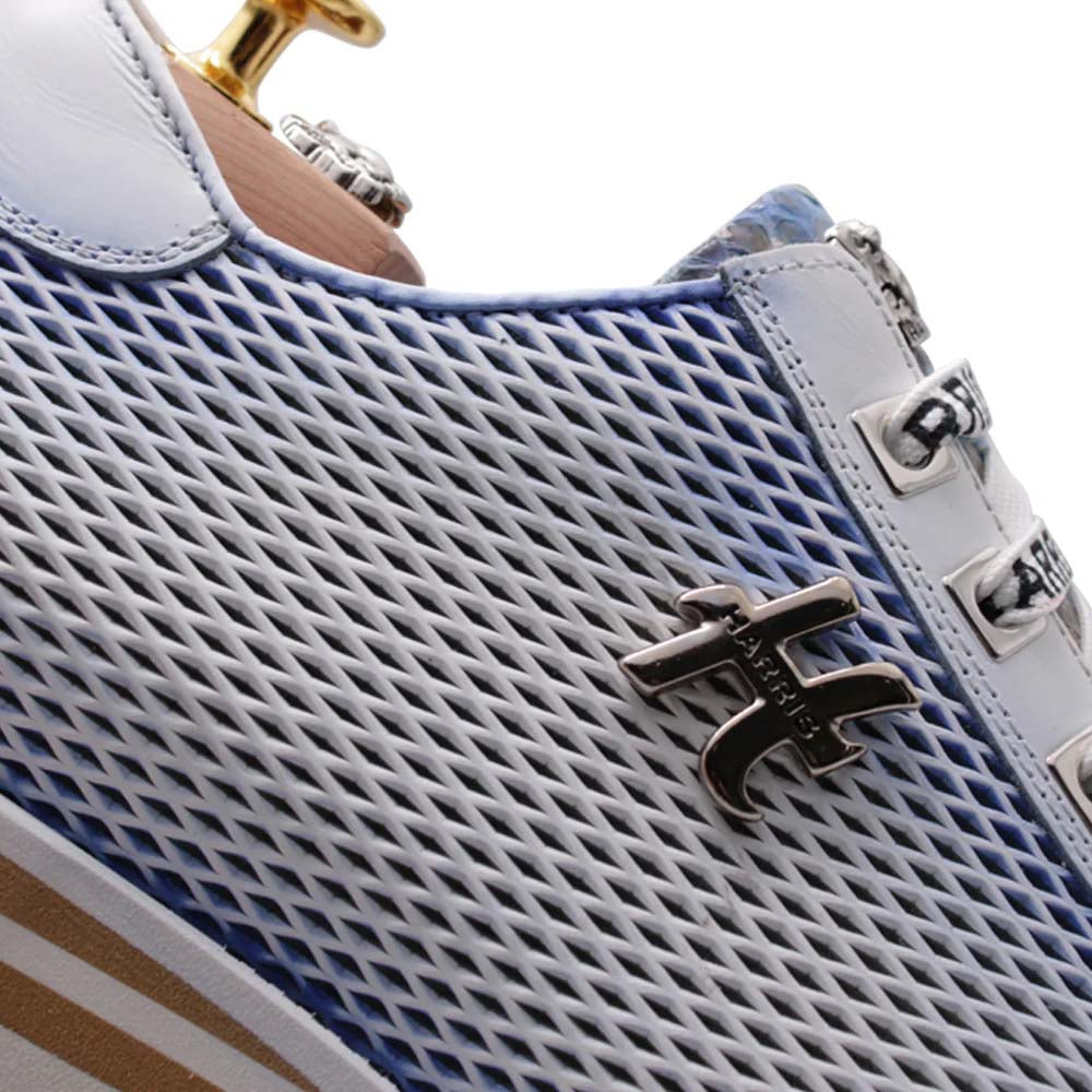Harris Firenze 1913 Leather Perforated Sneakers White / Blue
