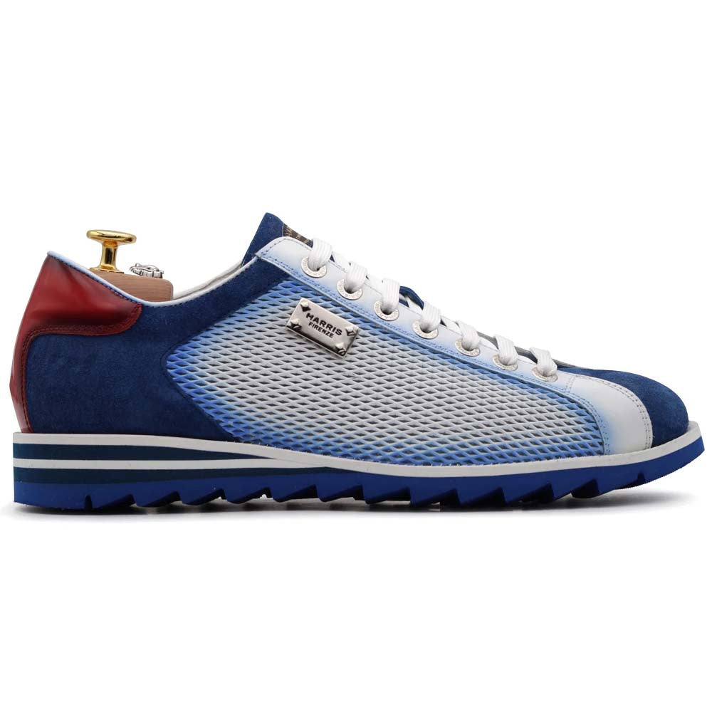 Harris Firenze 1913 Suede Perforated Sneakers Azzuro