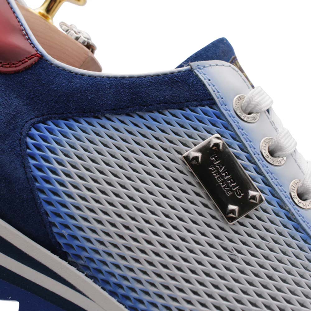 Harris Firenze 1913 Suede Perforated Sneakers Azzuro