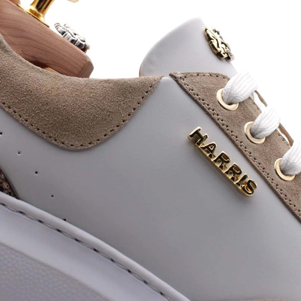 Harris Firenze 1913 Python & Suede Sneakers Beige