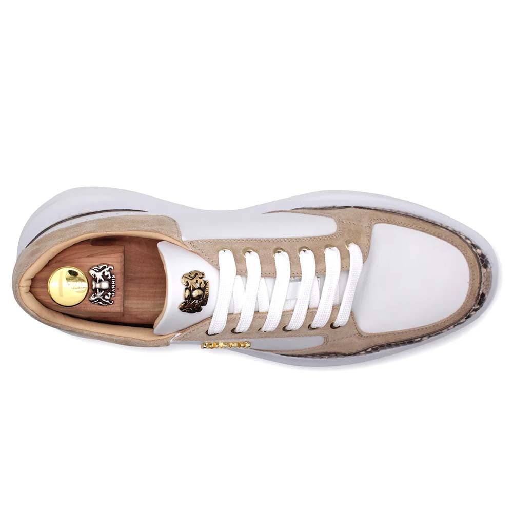 Harris Firenze 1913 Python & Suede Sneakers Beige