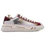 Harris Firenze 1913 Crocodile Print Sneakers White / Red
