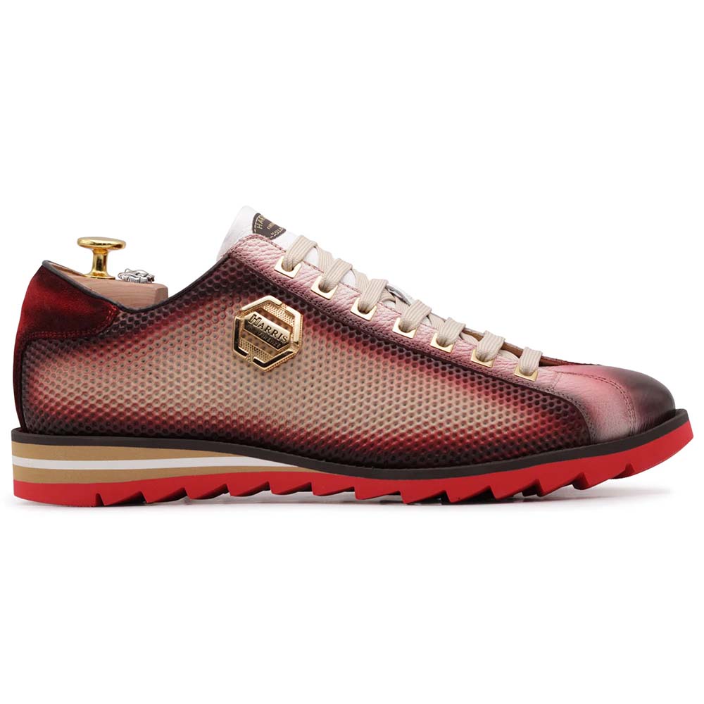 Harris Firenze 1913 Hand Shaded Leather Sneakers Red