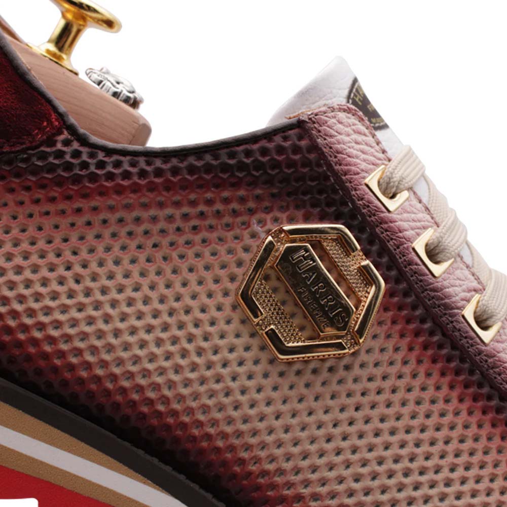 Harris Firenze 1913 Hand Shaded Leather Sneakers Red