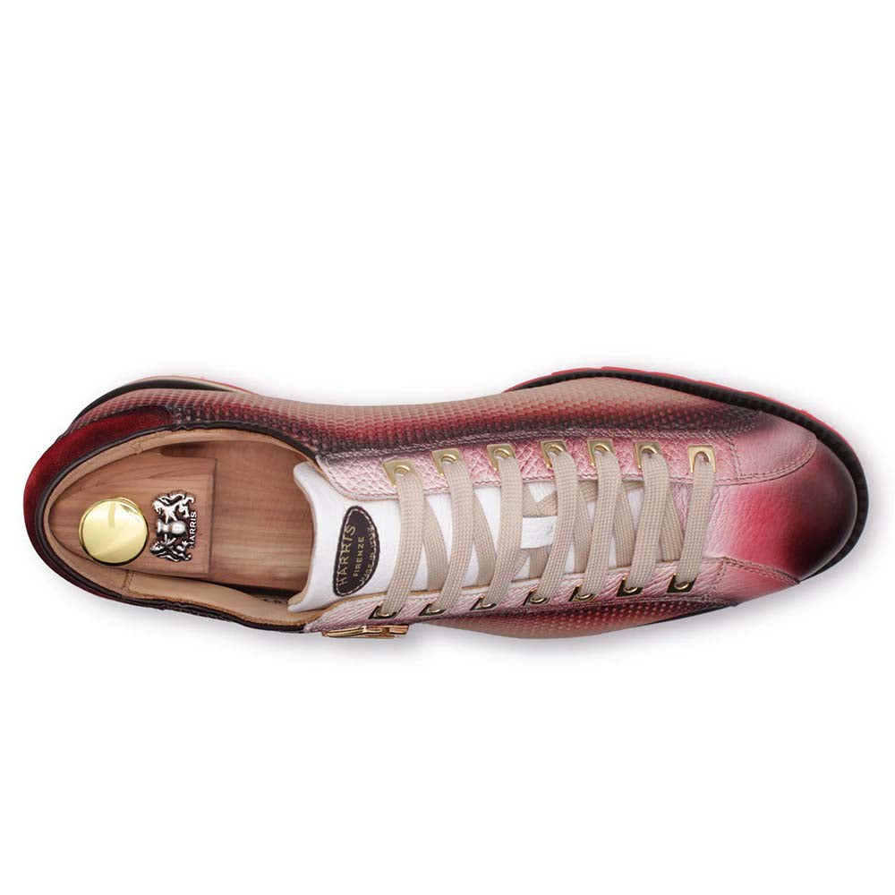 Harris Firenze 1913 Hand Shaded Leather Sneakers Red