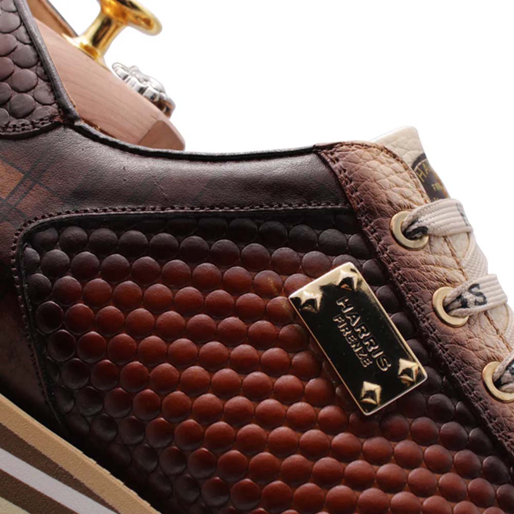 Harris Firenze 1913 Hand Shaded Leather Sneakers Brown
