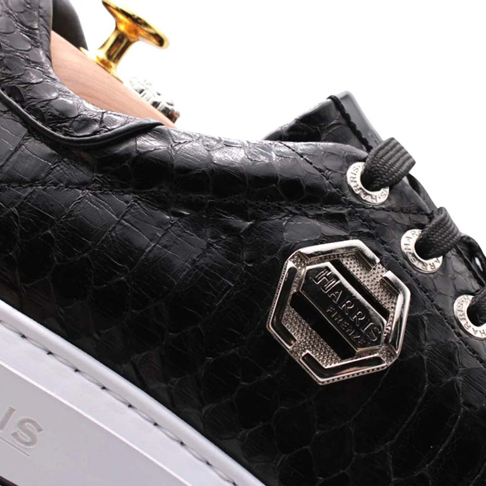 Harris Firenze 1913 Precious Python Sneakers Black