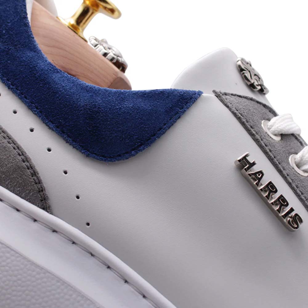 Harris Firenze 1913 Leather & Suede Sneakers White / Blue