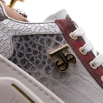 Harris Firenze 1913 Crocodile Print Sneakers White / Red