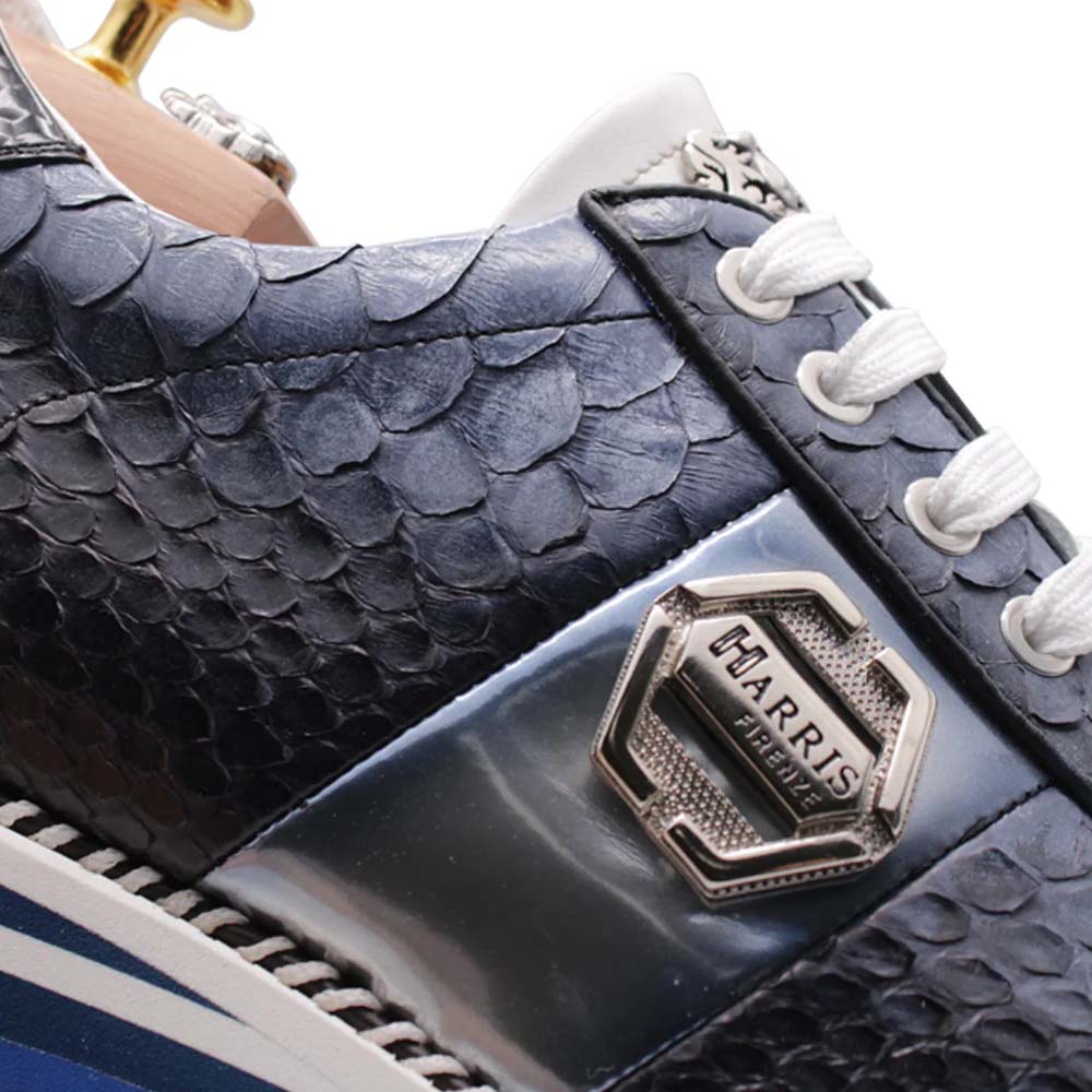 Harris Firenze 1913 Precious Python Sneakers Black