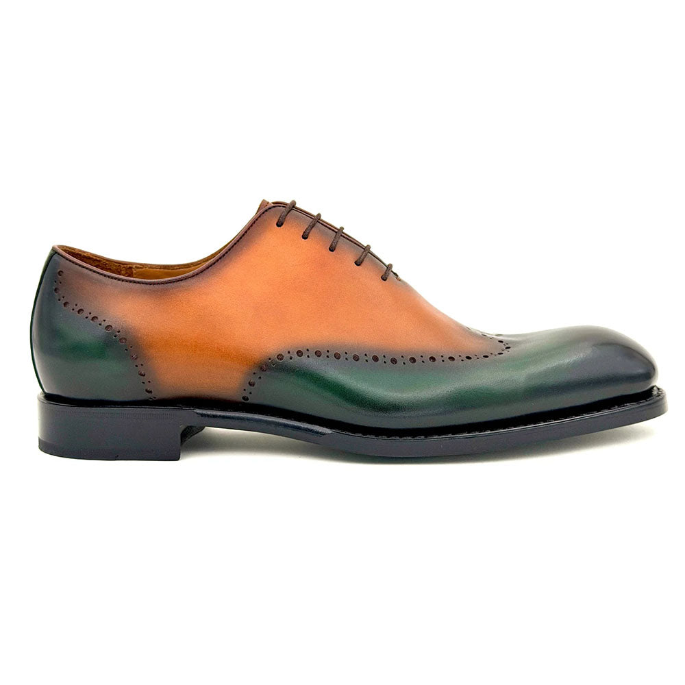 Ugo Vasare Williams Leather Wholecut Wingtip Oxford Camel / Green