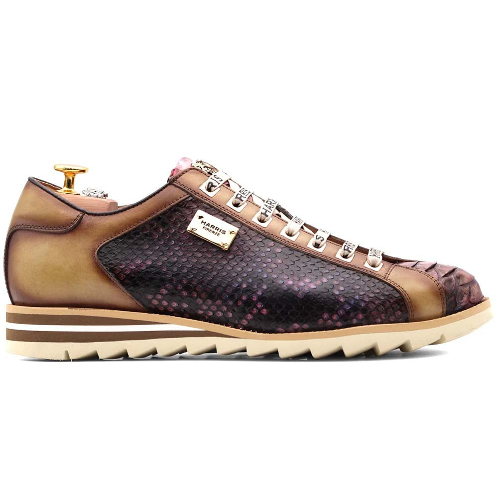 Harris Firenze 1913 Hand Shaded Python Sneakers Brown