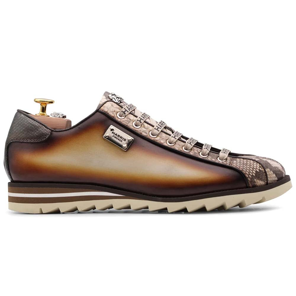 Harris Firenze 1913 Hand Shaded Python Sneakers Brown