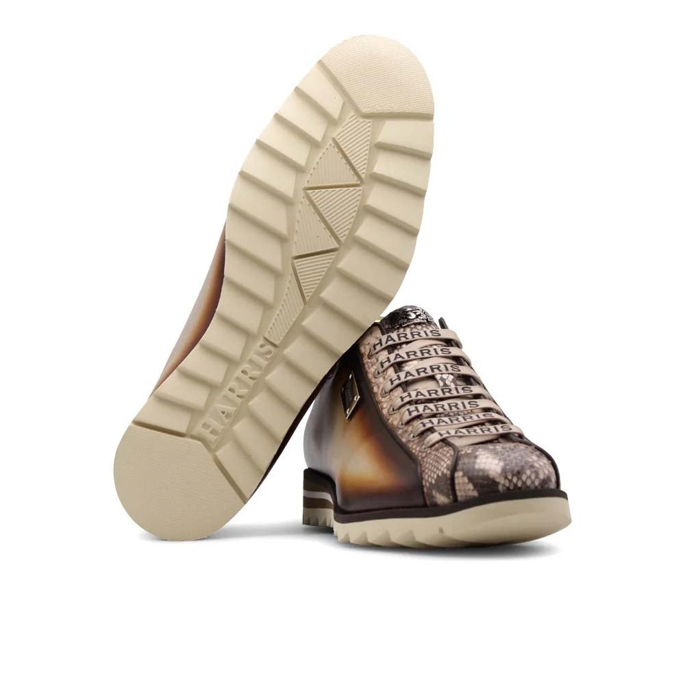 Harris Firenze 1913 Hand Shaded Python Sneakers Brown