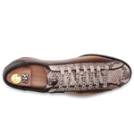 Harris Firenze 1913 Hand Shaded Python Sneakers Brown