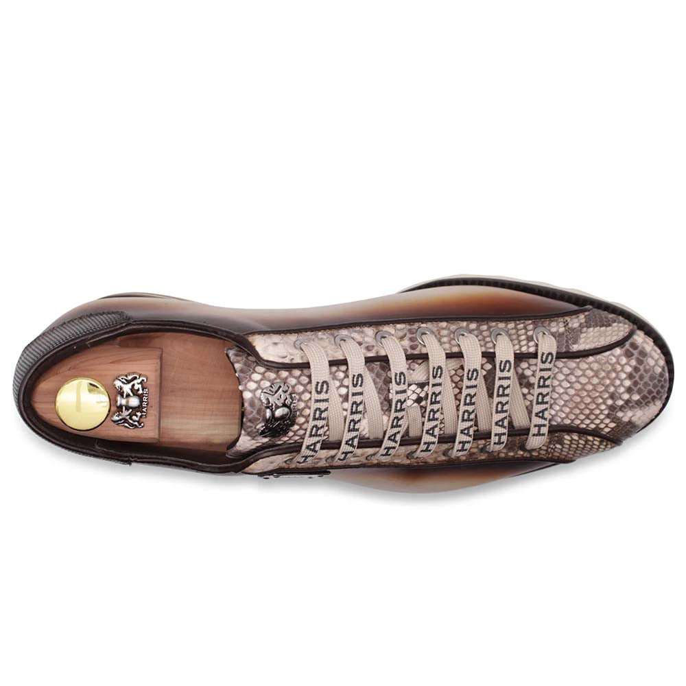 Harris Firenze 1913 Hand Shaded Python Sneakers Brown