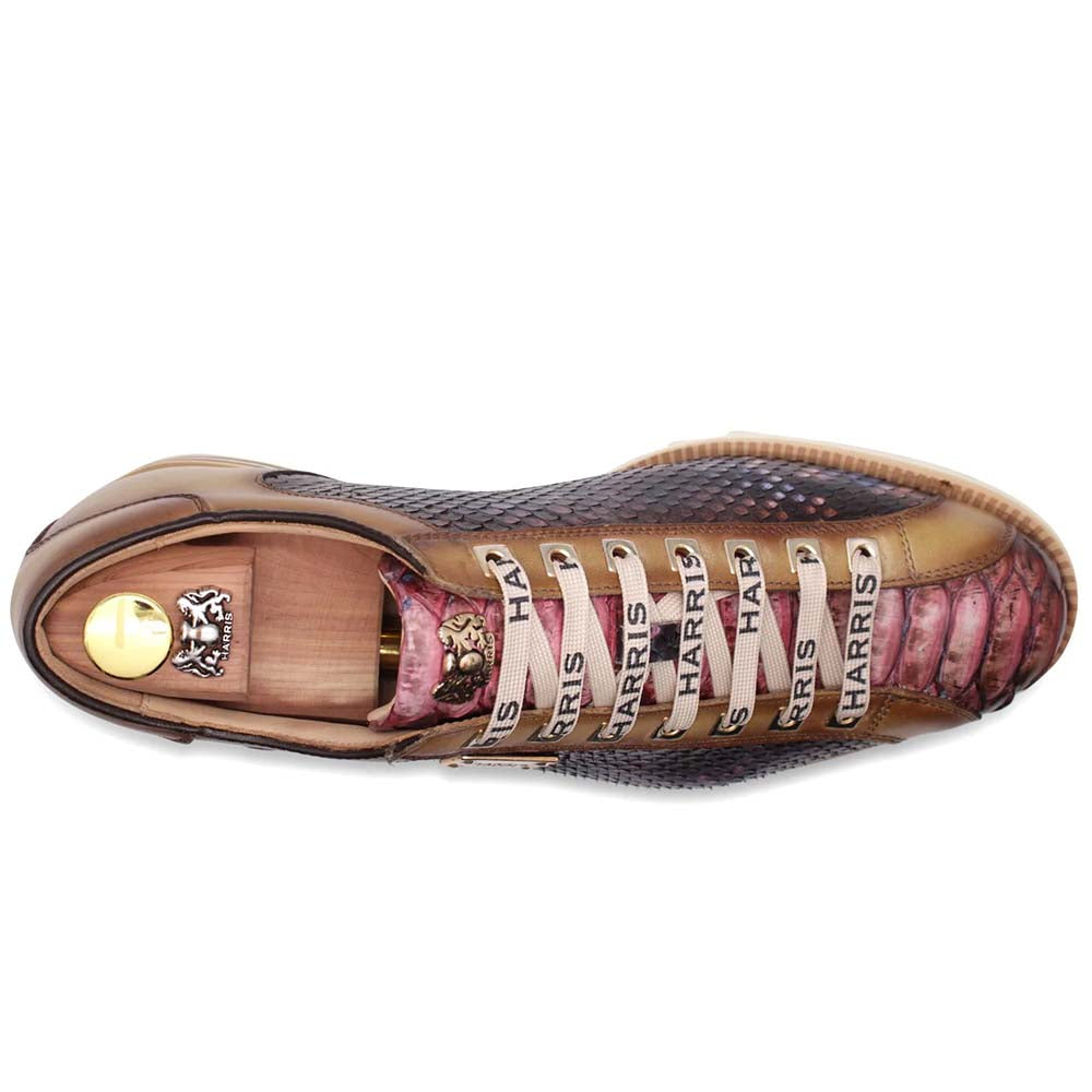 Harris Firenze 1913 Hand Shaded Python Sneakers Brown