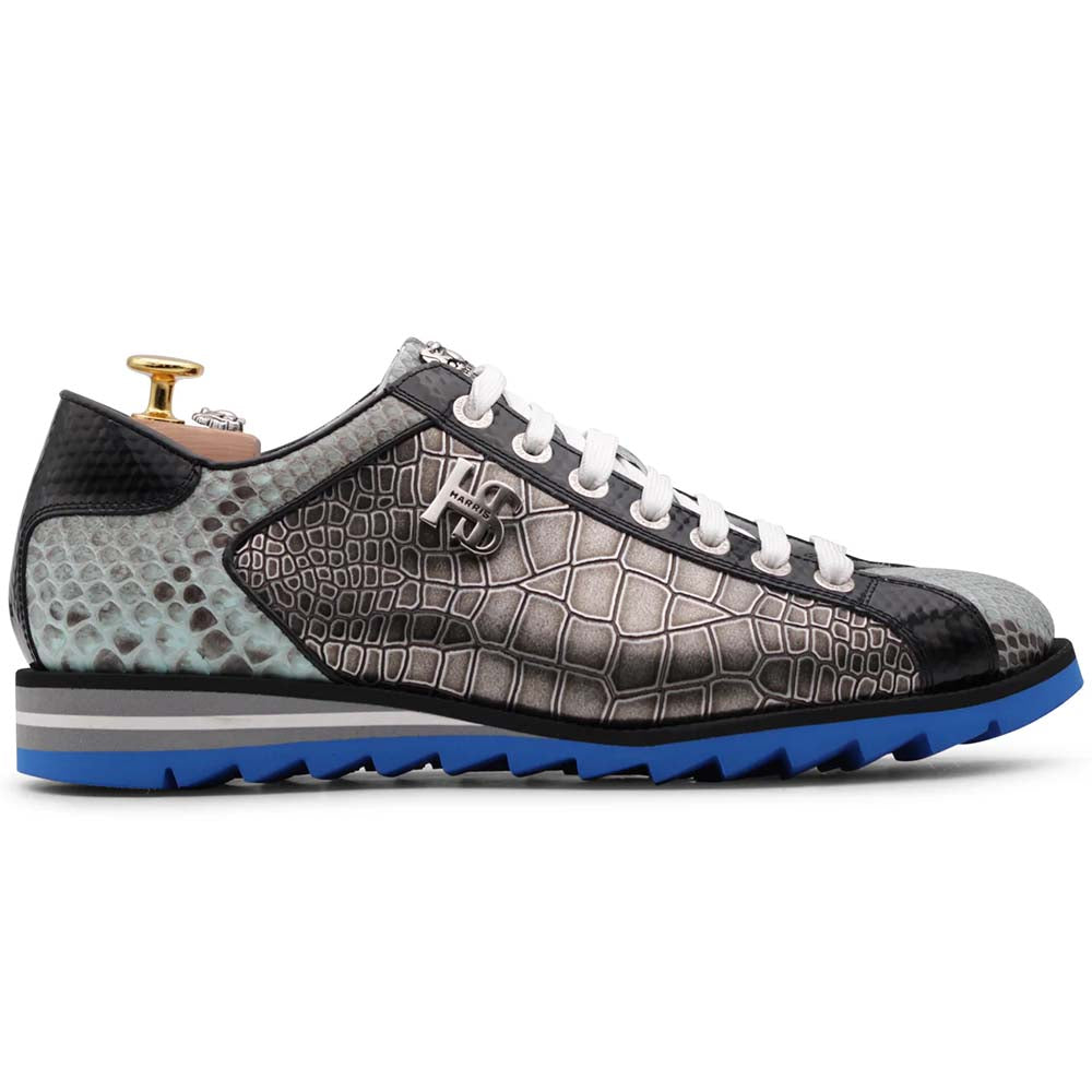 Harris Firenze 1913 Coccodrillo / Python Leather Sneaker Celetste