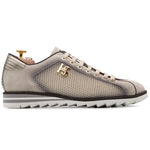 Harris Firenze 1913 Hand Shaped Pierced Leather Sneakers Beige