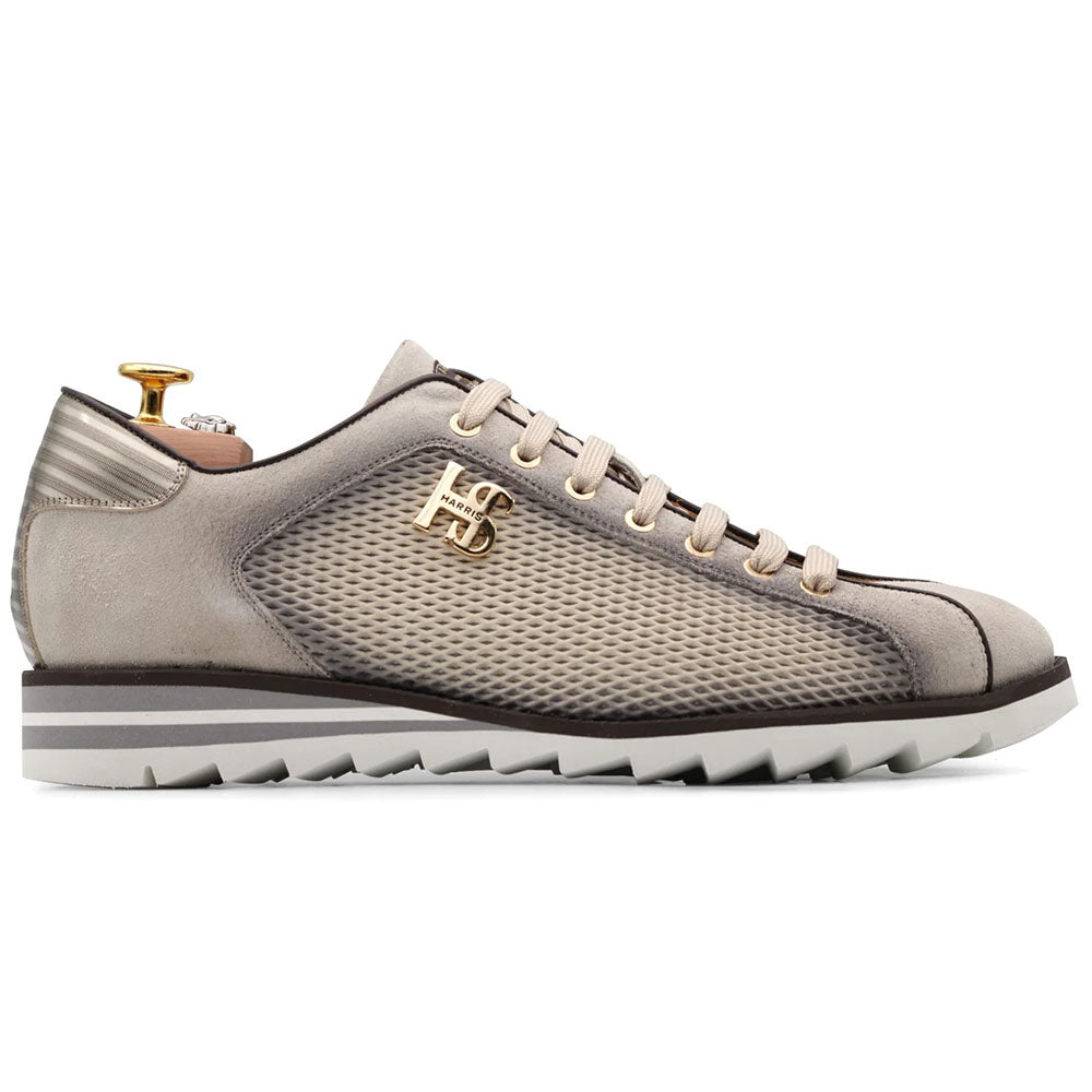 Harris Firenze 1913 Hand Shaped Pierced Leather Sneakers Beige