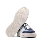Harris Firenze 1913 Crocodile Print & Suede Sneakers Blue