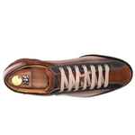 Harris Firenze 1913 Shaded Pierced Leather & Suede Sneakers Caffè