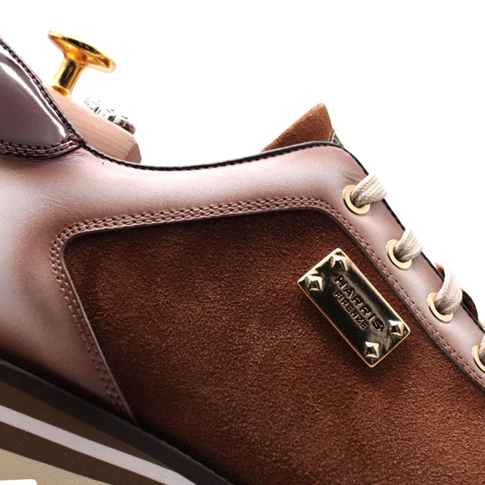 Harris Firenze 1913 Leather & Suede Sneakers Brown
