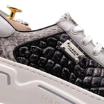 Harris Firenze 1913 Printed Crocodile & Precious Leather Sneakers Black