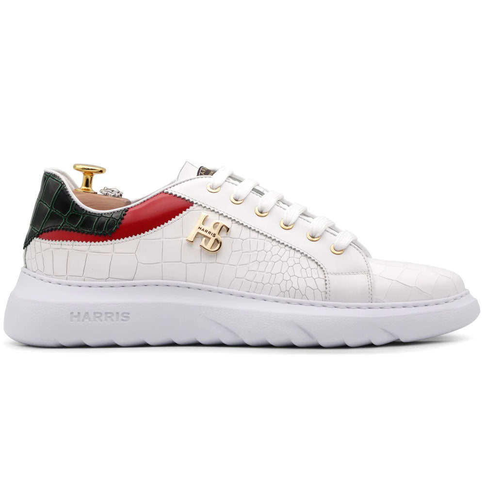 Harris Firenze 1913 Printed Leather Sneakers White