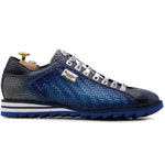 Harris Firenze 1913 Hand-Woven Shaded Leather Sneakers Blue