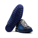 Harris Firenze 1913 Hand-Woven Shaded Leather Sneakers Blue