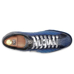 Harris Firenze 1913 Hand-Woven Shaded Leather Sneakers Blue