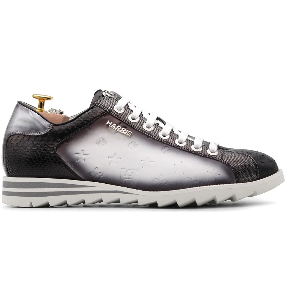 Harris Firenze 1913 Precious Leather Monogram Sneakers Black