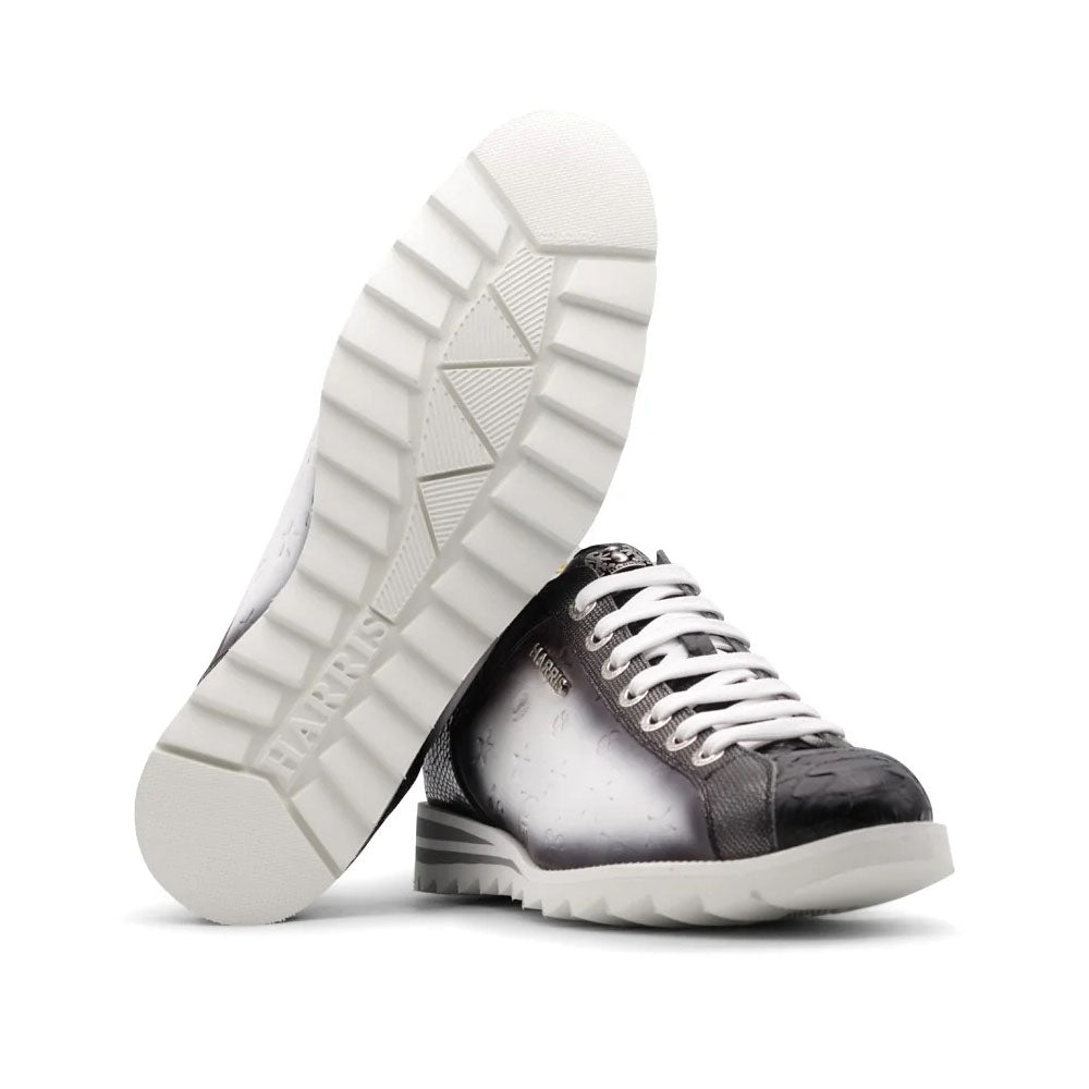 Harris Firenze 1913 Precious Leather Monogram Sneakers Black