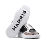 Harris Firenze 1913 Precious Python & Leather Sneakers Black
