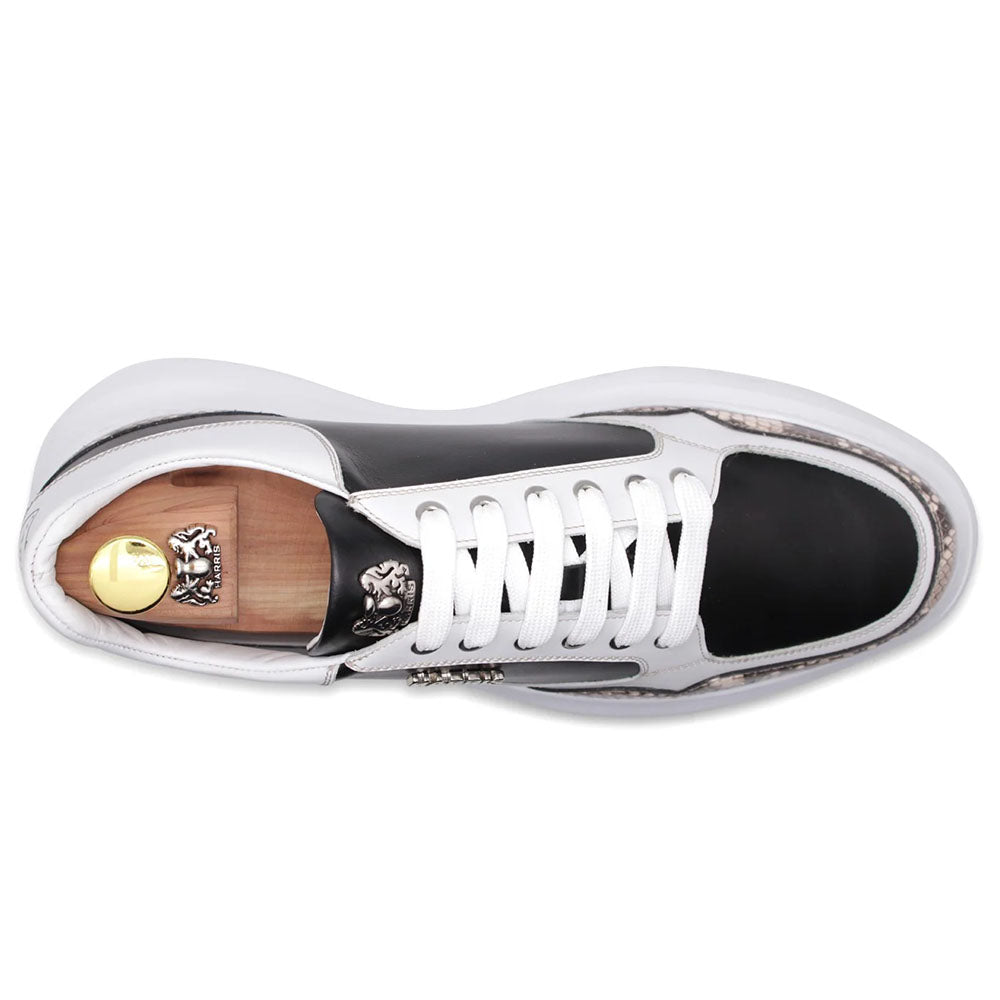Harris Firenze 1913 Precious Python & Leather Sneakers Black