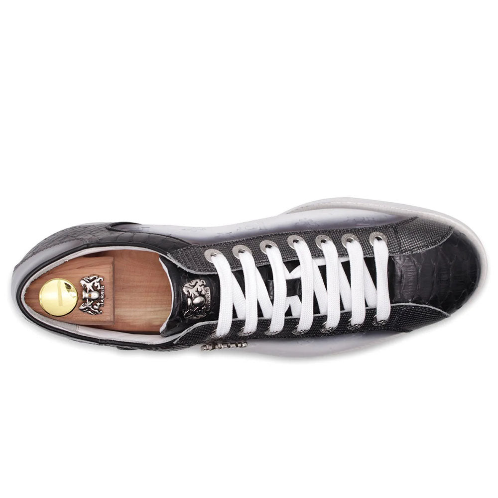 Harris Firenze 1913 Precious Leather Monogram Sneakers Black