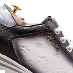 Harris Firenze 1913 Precious Leather Monogram Sneakers Black