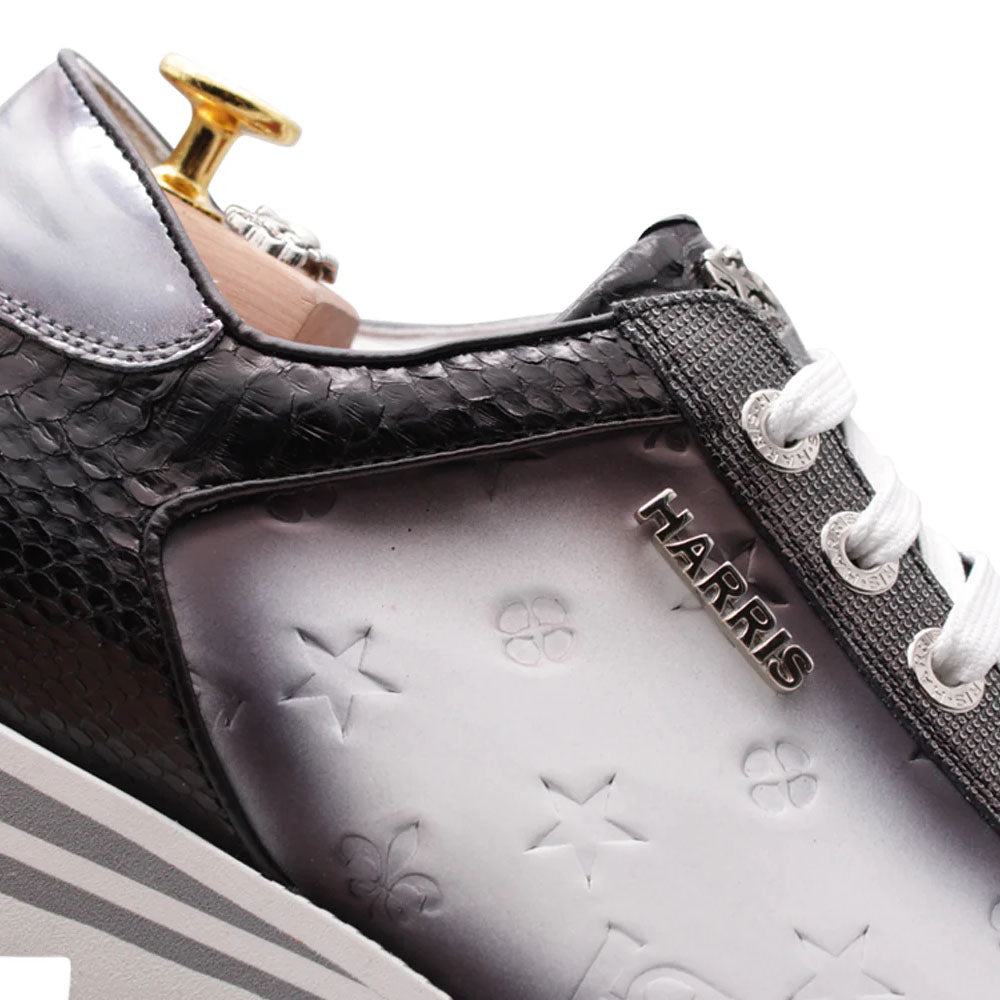 Harris Firenze 1913 Precious Leather Monogram Sneakers Black