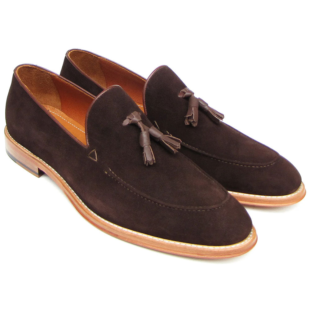 Paul Parkman Suede Tassel Loafers Brown
